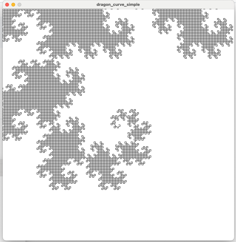 A picture of the resulting dragon curve