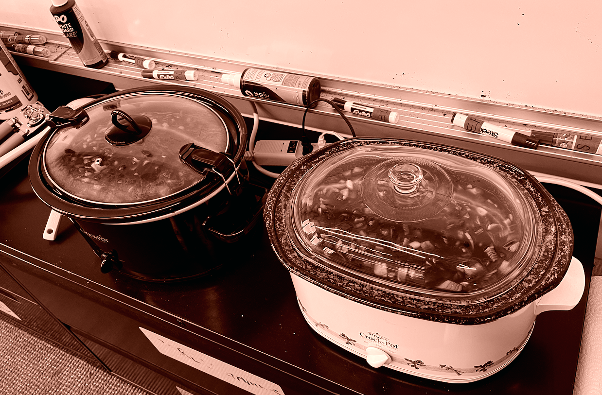 Crock pots of chili