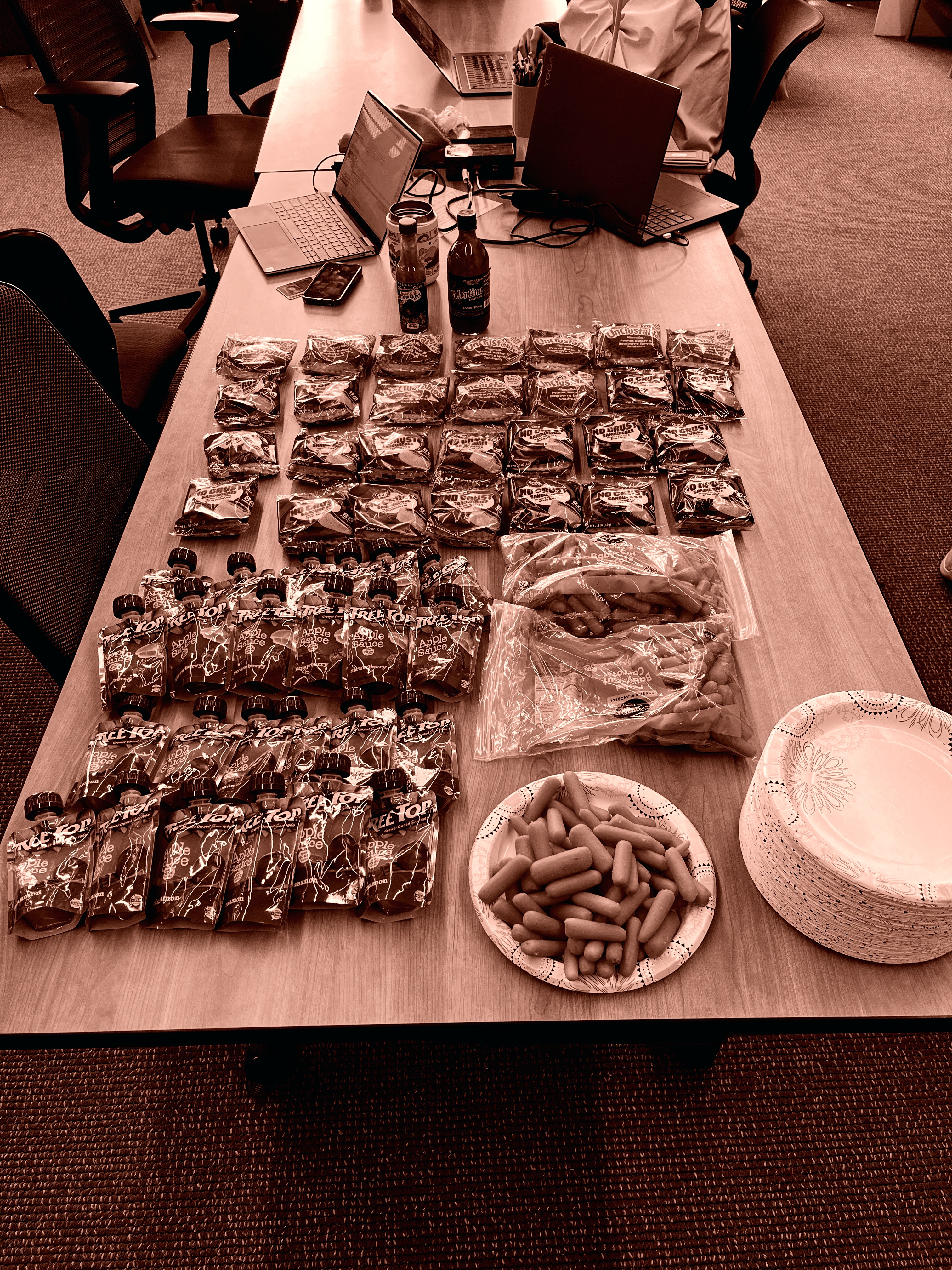 A spread of PB&J