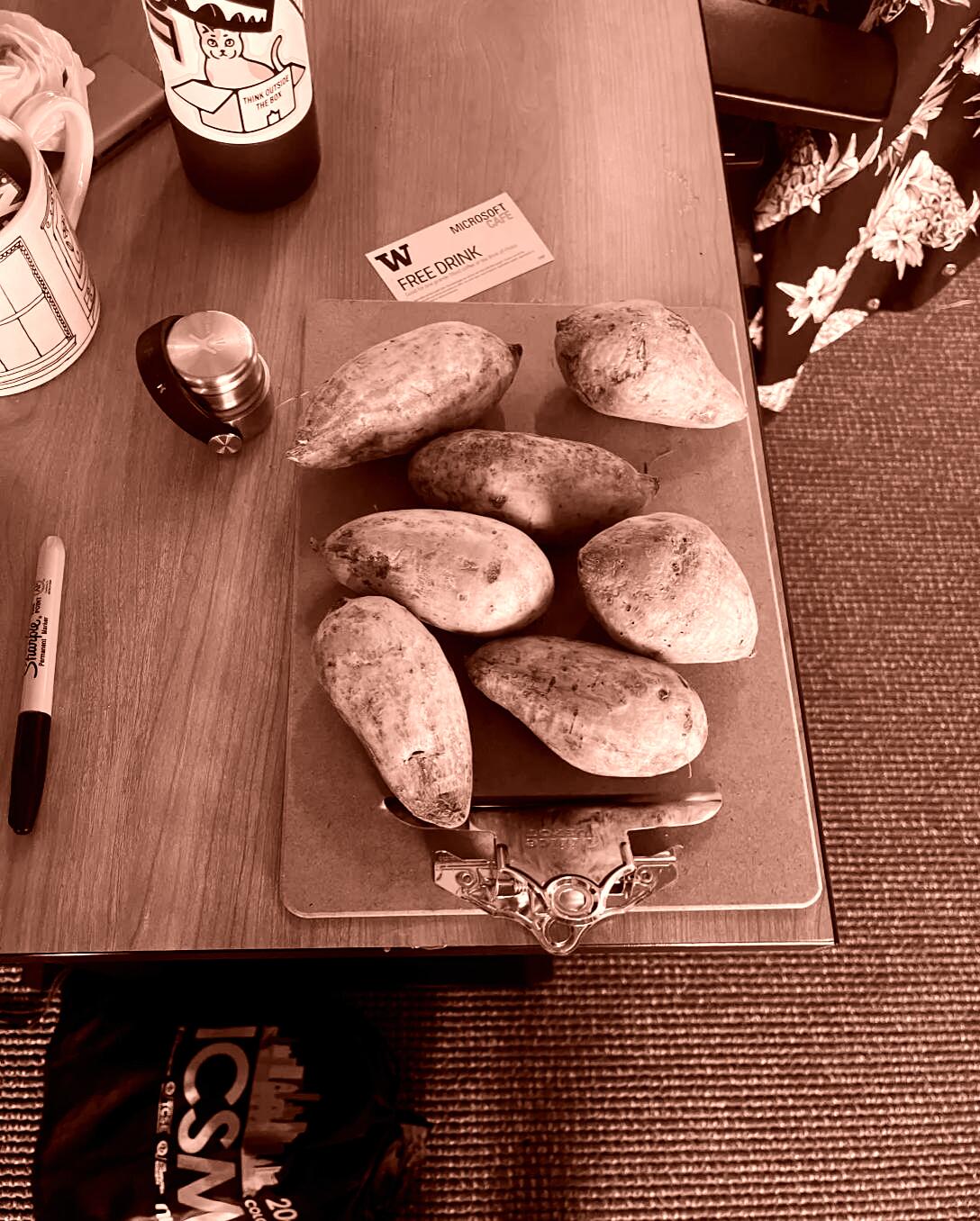 A pile of sweet potatoes