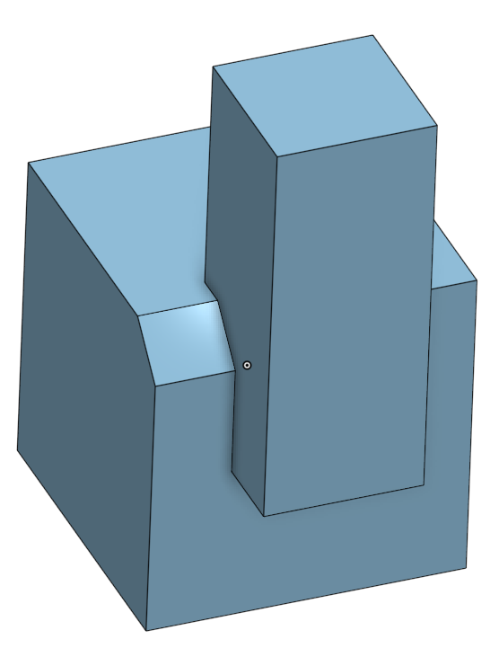 That highlighted edge has had material chopped off it in a chamfer operation;
  the result is a bevel