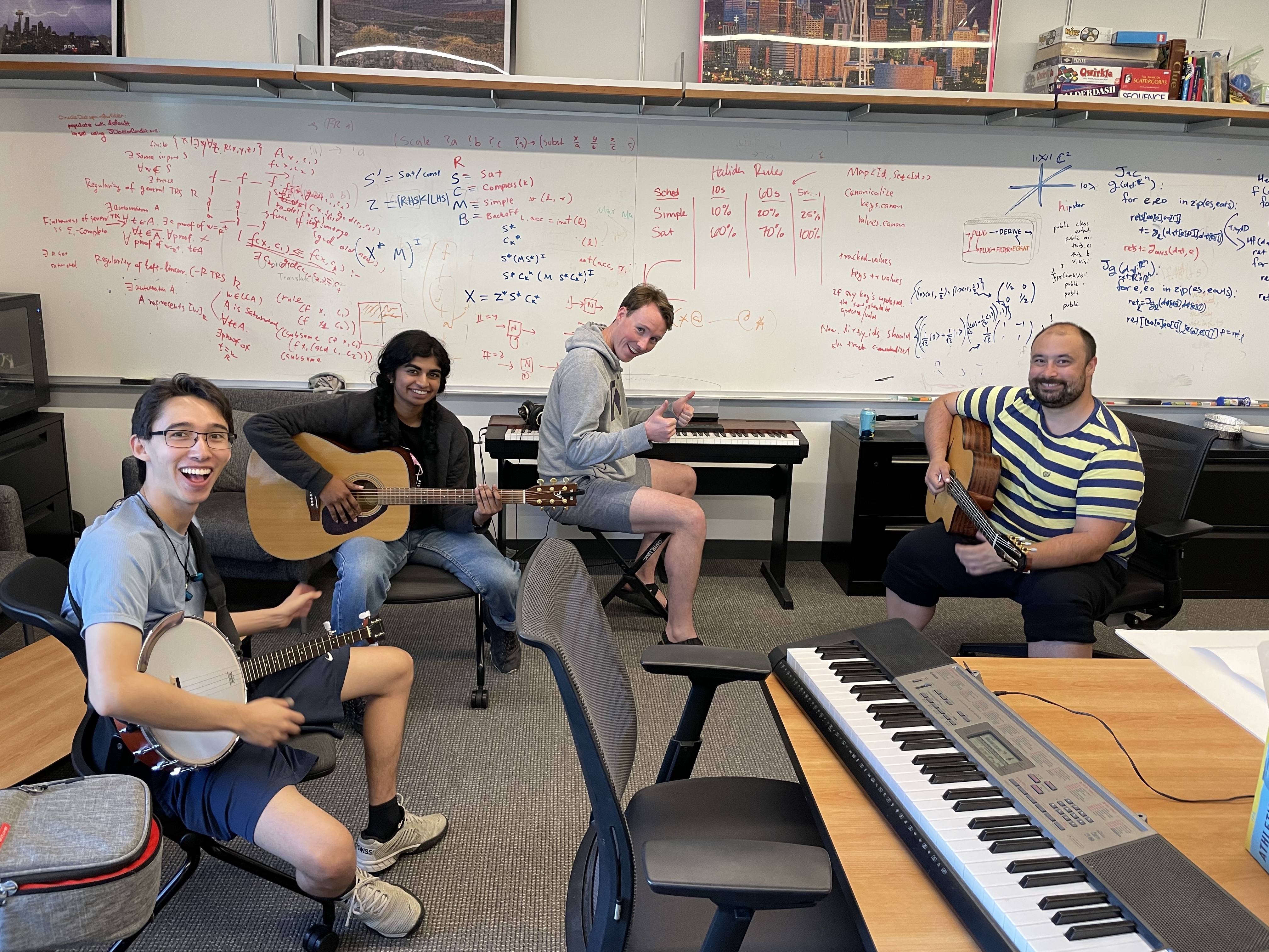 Oliver, Priya, Gus, and Ben at Lab Jam