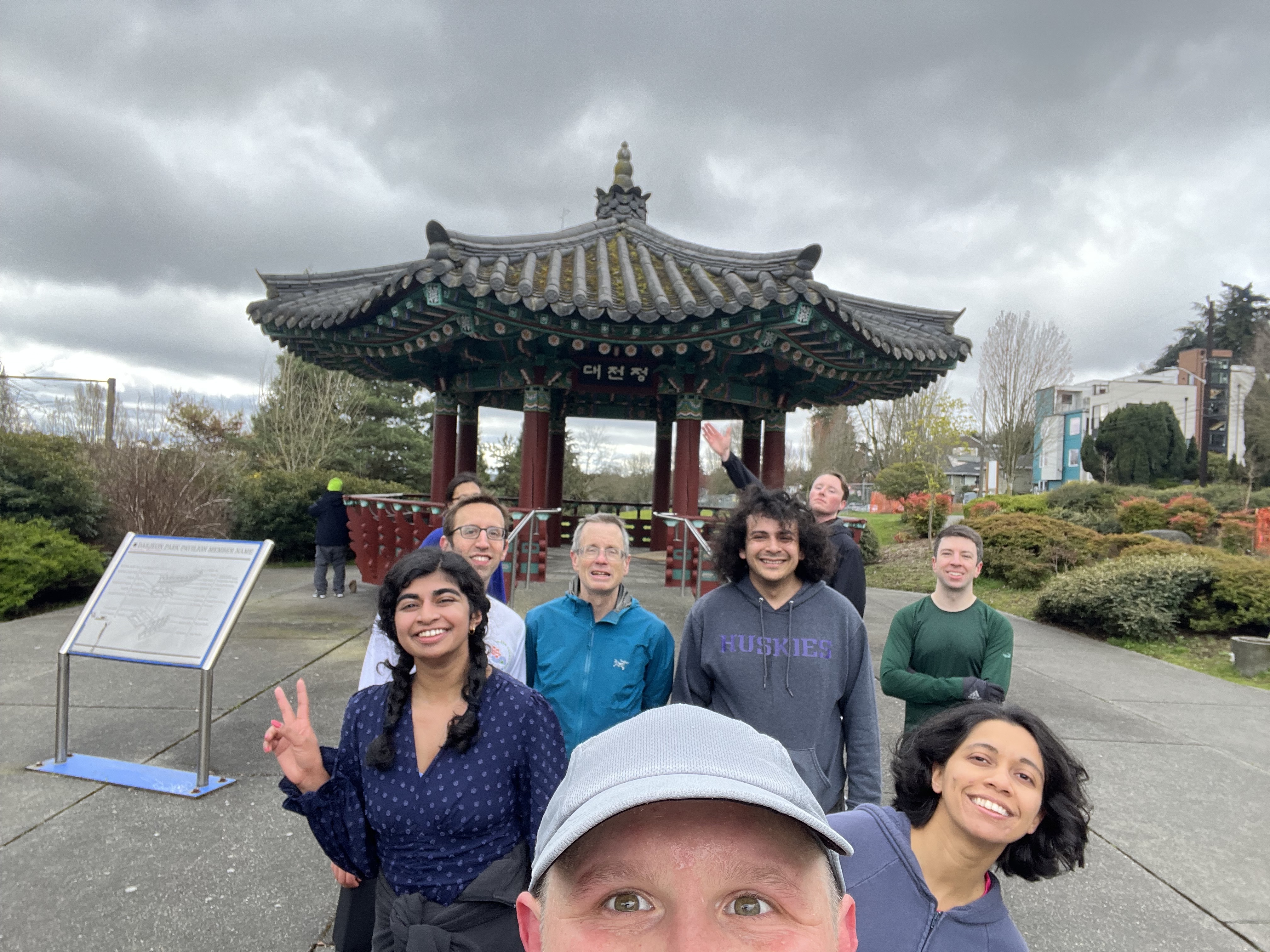 Priya on their first run with the UW CSE running club.